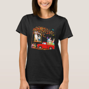 Bull Terrier die Bunny Ear Red Truck met eieren ve T-shirt