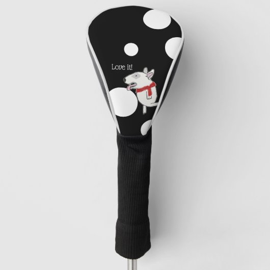 Bull Terrier die geniet van een golfbal Golfheadcover (Voorkant)