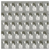 Bull Terrier Dog Art Fabric Stof (Swatch)