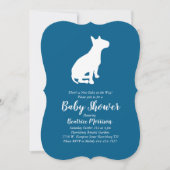 Bull Terrier Dog Baby shower Blue Boy Kaart (Voorkant)