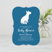 Bull Terrier Dog Baby shower Blue Boy Kaart (Staand voorkant)