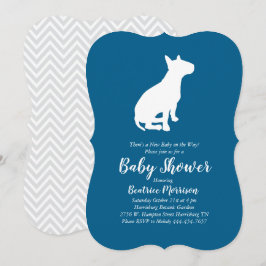 Bull Terrier Dog Baby shower Blue Boy Kaart
