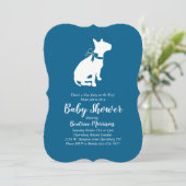 Bull Terrier Dog Baby shower Blue Boy Kaart (Staand voorkant)