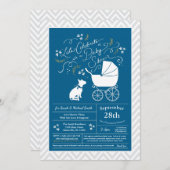 Bull Terrier Dog Baby shower Blue Boy Kaart (Voorkant / Achterkant)