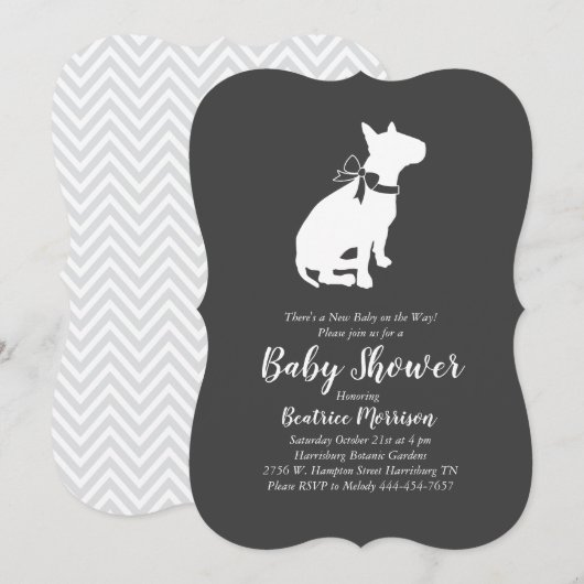 Bull Terrier Dog Baby shower Geslacht Neutraal Kaart (Voorkant / Achterkant)