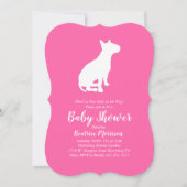Bull Terrier Dog Baby shower Pink Girl Kaart (Voorkant)
