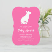 Bull Terrier Dog Baby shower Pink Girl Kaart (Staand voorkant)