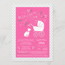 Bull Terrier Dog Baby shower Pink Girl