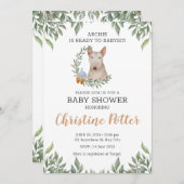 Bull Terrier Dog Boy Boho Greenery Baby shower Kaart (Voorkant / Achterkant)