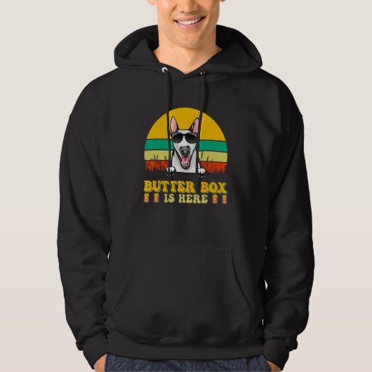 Bull terrier Dog Butter Box Is Here Father s Day Hoodie (Voorkant)