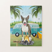 Bull Terrier Dog Camping Legpuzzel (Verticaal)