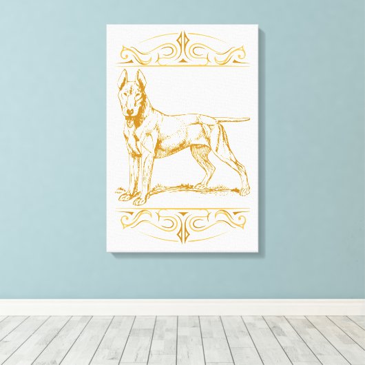 Bull Terrier dog Canvas Afdruk (Insitu (Houten vloer))