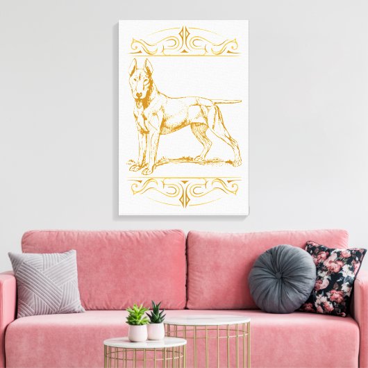 Bull Terrier dog Canvas Afdruk (Insitu (Woonkamer))
