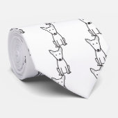 Bull Terrier Dog Cartoon Stropdas (Opgerold)
