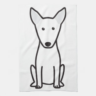 Bull Terrier Dog Cartoon Theedoek