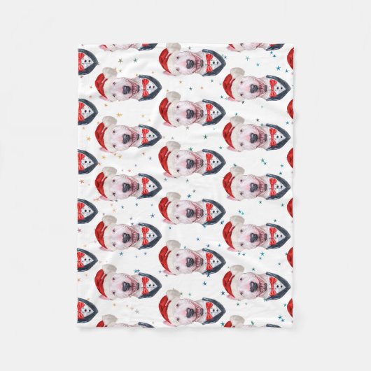 Bull Terrier Dog Christmas Pattern Fleece Deken (Voorkant)
