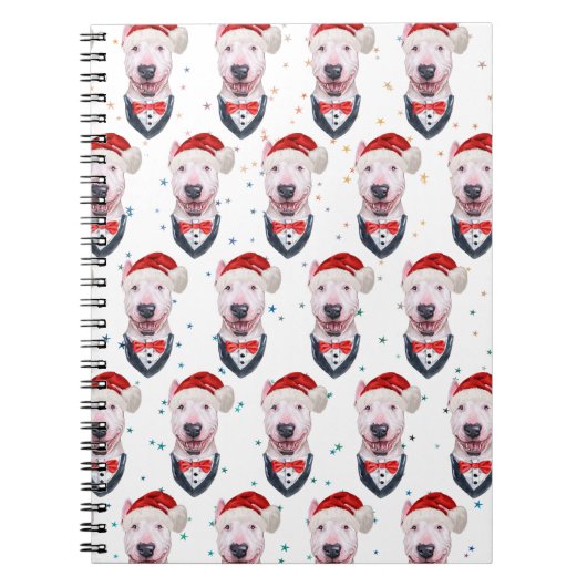 Bull Terrier Dog Christmas Pattern Notitieboek (Voorkant)