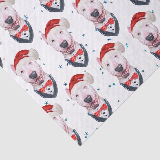 Bull Terrier Dog Christmas Pattern Tissuepapier (Detail)