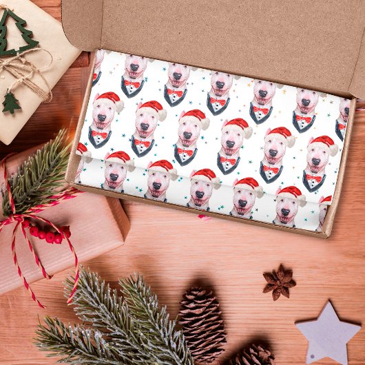 Bull Terrier Dog Christmas Pattern Tissuepapier