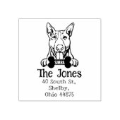 Bull Terrier Dog, Custom Return Address Rubberstempel (Afrduk)