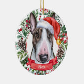 Bull Terrier Dog Custom Santa Kerstmis Ornament (Rechts)