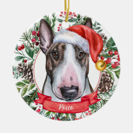 Bull Terrier Dog Custom Santa Kerstmis Ornament