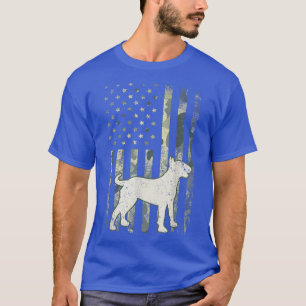 Bull Terrier Dog Dad Ma Camoue USA Flag T-shirt