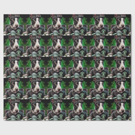 Bull Terrier Dog Driving Bike St. Patrick's Day Cadeaupapier (Vlak)