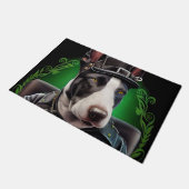 Bull Terrier Dog Driving Bike St. Patrick's Day Deurmat (Schuin)