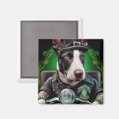 Bull Terrier Dog Driving Bike St. Patrick's Day Magneet (Voorkant / Achterkant)