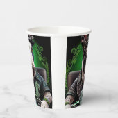 Bull Terrier Dog Driving Bike St. Patrick's Day Papieren Bekers (Links)