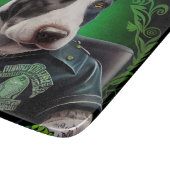 Bull Terrier Dog Driving Bike St. Patrick's Day Snijplank (Hoek)