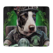Bull Terrier Dog Driving Bike St. Patrick's Day Snijplank (Voorkant)