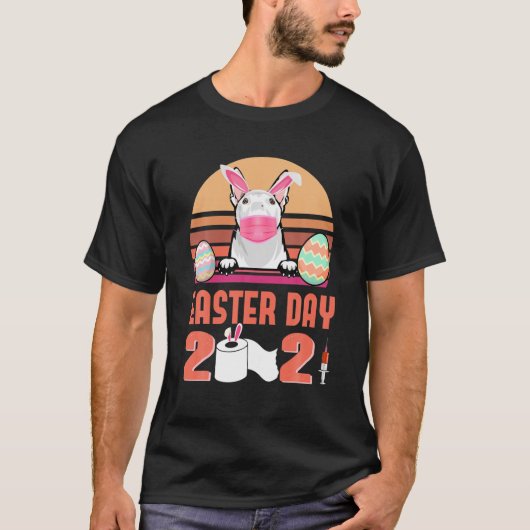 Bull Terrier Dog Face Mask Bunny Easter Day 20 T-shirt (Voorkant)
