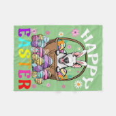 Bull Terrier Dog Happy Paaster Bunny Eggs Easter Fleece Deken (Voorkant (Horizontaal))
