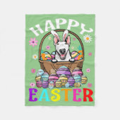 Bull Terrier Dog Happy Paaster Bunny Eggs Easter Fleece Deken (Voorkant)