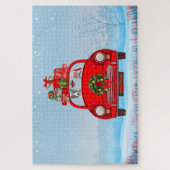 Bull Terrier Dog In Car With Santa Claus Legpuzzel (Verticaal)