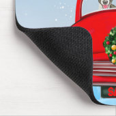 Bull Terrier Dog In Car With Santa Claus Muismat (Hoek)