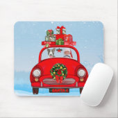 Bull Terrier Dog In Car With Santa Claus Muismat (Met muis)