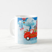 Bull Terrier Dog in kerstcadeau Truck Snow Koffiemok (Voorkant links)