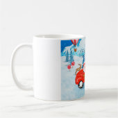 Bull Terrier Dog in kerstcadeau Truck Snow Koffiemok (Links)