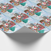 Bull Terrier Dog in sneeuwbal Cadeaupapier (Hoek)
