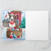 Bull Terrier Dog in sneeuwbal Kaart (Binnen)