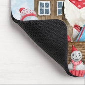 Bull Terrier Dog in sneeuwbal Muismat (Hoek)