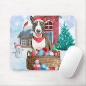 Bull Terrier Dog in sneeuwbal Muismat (Met muis)