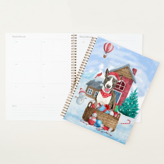 Bull Terrier Dog in sneeuwbal Planner (Display)