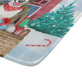 Bull Terrier Dog in sneeuwbal Snijplank (Hoek)