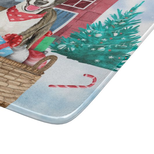 Bull Terrier Dog in sneeuwbal Snijplank (Hoek)