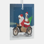 Bull Terrier Dog kerstkerstkerstman Glas Ornament (Voorkant Rechts)