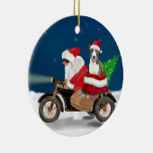 Bull Terrier Dog kerstkerstkerstman Keramisch Ornament (Rechts)